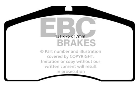 EBC Greenstuff front brake pads for Porsche 928 5.4 model, high-performance brake pads with green friction material.