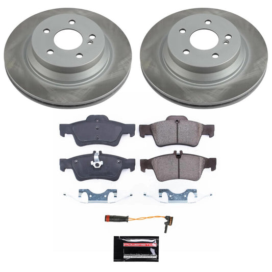 PowerStop rear semi-coated brake rotor kit for 2007-2009 Mercedes-Benz E550, performance blank brake kit with ventilated rotors