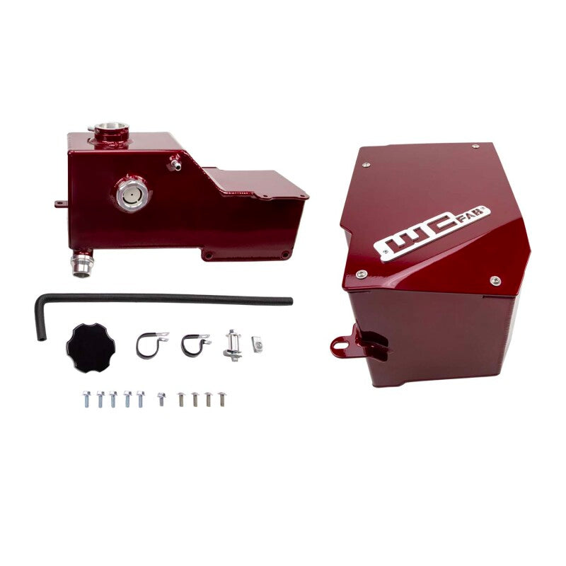 Wehrli 17-24 6.7L Power Stroke coolant reservoir and battery box kit in flat black, featuring durable plastic construction.