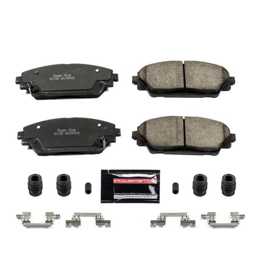 PowerStop Z23 Evolution Sport brake pads with hardware for Mazda 3 (2014-2018) front performance brake replacement.
