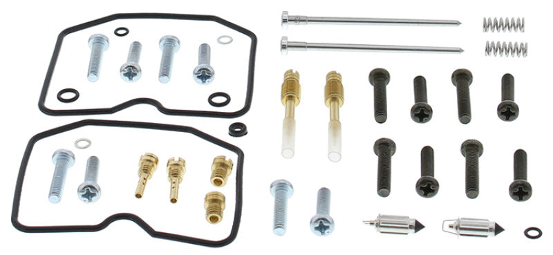 All Balls Racing Kawasaki EL250 carburetor rebuild kit with gaskets, seals, and components for 1987-1994 motorcycle maintenance