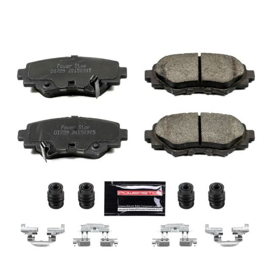 PowerStop Z23 Evolution Sport rear brake pads for Mazda 3 2014-2016 with hardware, designed for high-performance braking.