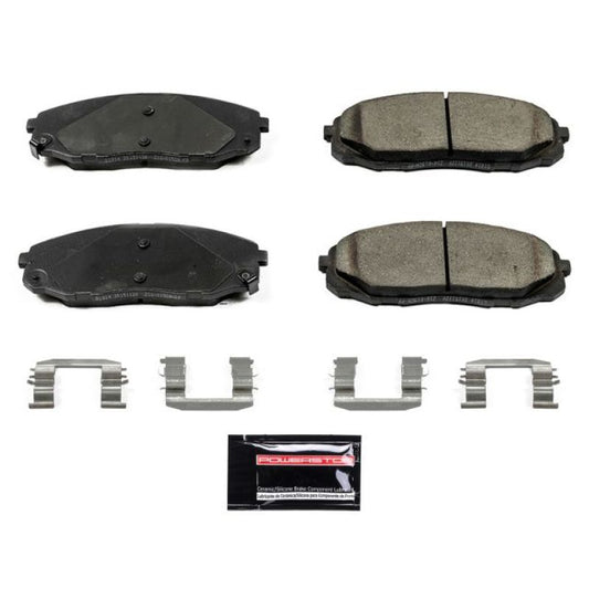 PowerStop Z23 Evolution Sport front brake pads with hardware for Kia Sedona 2015-2019, high-performance brake replacement