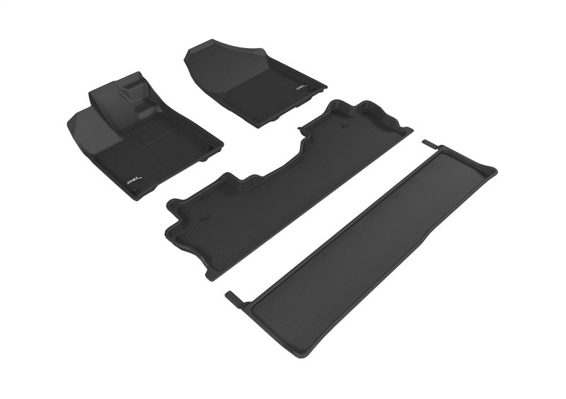 3D MAXpider black rubber floor mats for Honda Ridgeline 17-26, full set with textured surface and custom fit