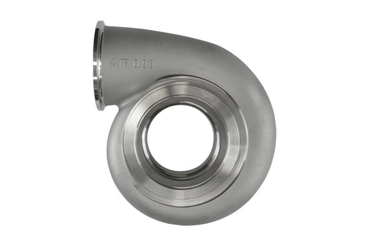 Turbosmart 70mm V-Band turbine housing with 0.96AR, showing the metal V-band clamp and precision-machined turbine outlet.