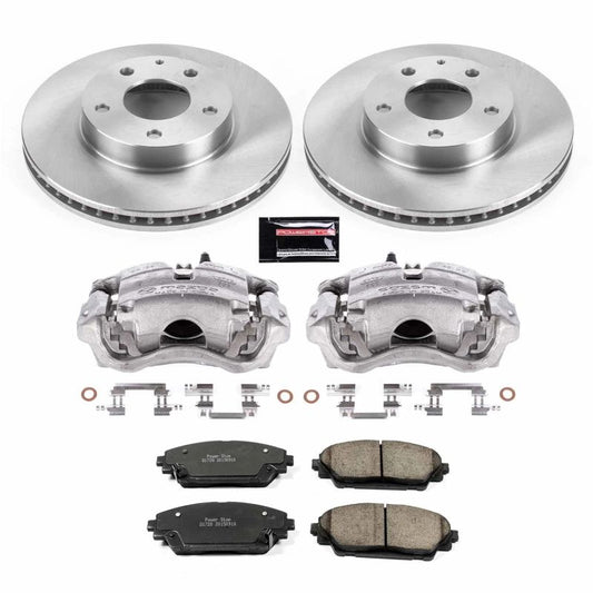 PowerStop front brake kit with calipers for Mazda 3 (2014-2016), OEM-style brake system with high-performance components.