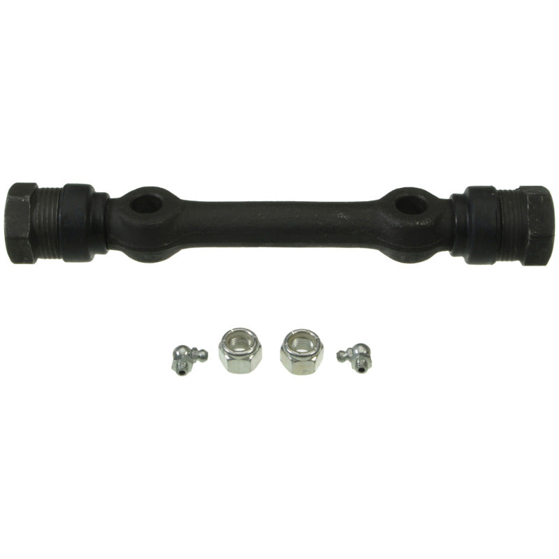 Moog Chevrolet C10 pickup front upper control arm shaft kit with suspension arm components, showing metal control arm and mounting points.