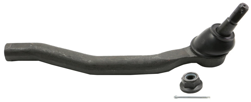 Moog 11-17 Nissan Quest front right outer tie rod showing the metal rod and joint for steering link connection.