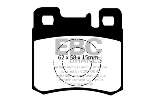 EBC Greenstuff rear brake pads for Mercedes-Benz E300 TD 3.0 TD, high-performance brake pad set for improved stopping power.