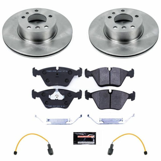 PowerStop front track day brake kit for 1989 BMW 525i, performance brake system with calipers and rotors.