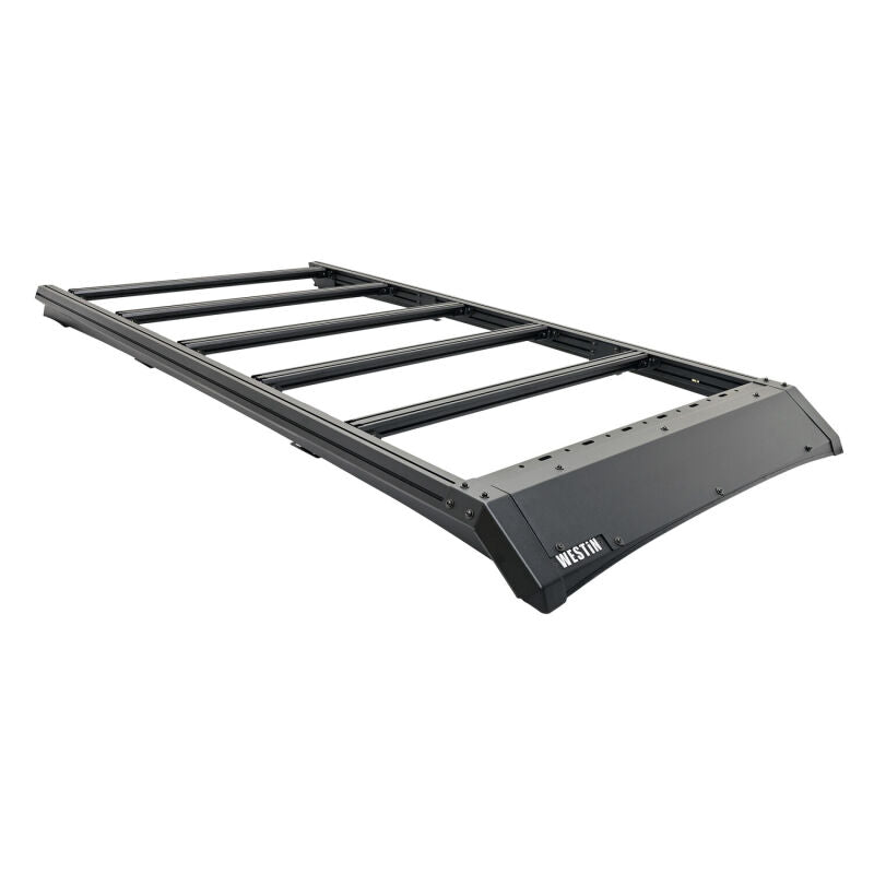 Westin 2026 Toyota Land Cruiser Mesa roof rack mounted on vehicle for added cargo capacity and outdoor adventure gear.