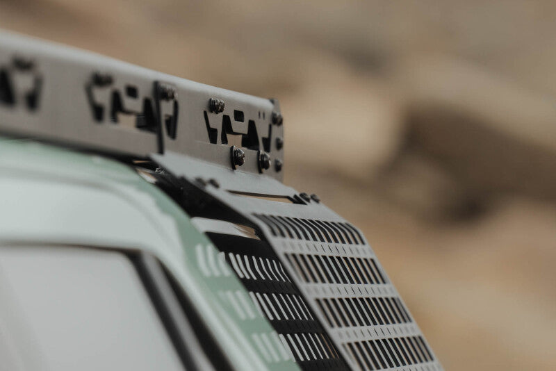 DV8 Offroad exterior trim window molle for Toyota 4Runner 25-26, designed for DV8 roof rack, driver side.