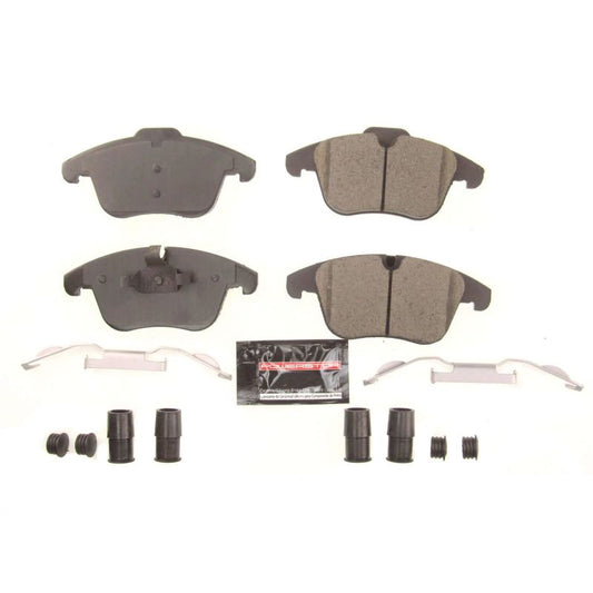 PowerStop Z23 Evolution Sport brake pads with hardware for 2016-2018 Jaguar XE front performance braking system.
