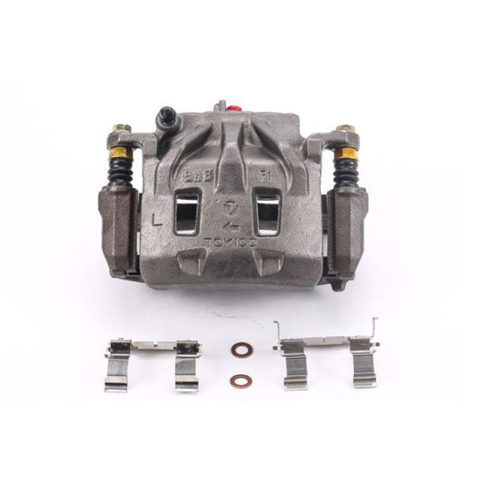 PowerStop OE front left brake caliper with bracket for Subaru B9 Tribeca 2006-2007, automotive part for brake system.