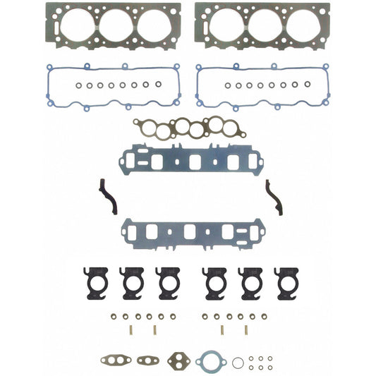 Fel-Pro Ford Ranger PermaTorque engine cylinder head gasket set, showing detailed gasket components laid out.