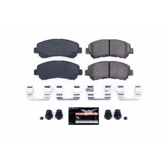 PowerStop Z23 Evolution sport brake pads with hardware for Nissan Juke 2014-2017 front, high-performance brake replacement.