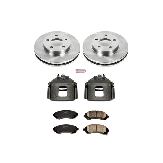 PowerStop OE front brake kit with calipers for 2002-2007 Buick Rendezvous, includes brake rotors and calipers for vehicle safety.