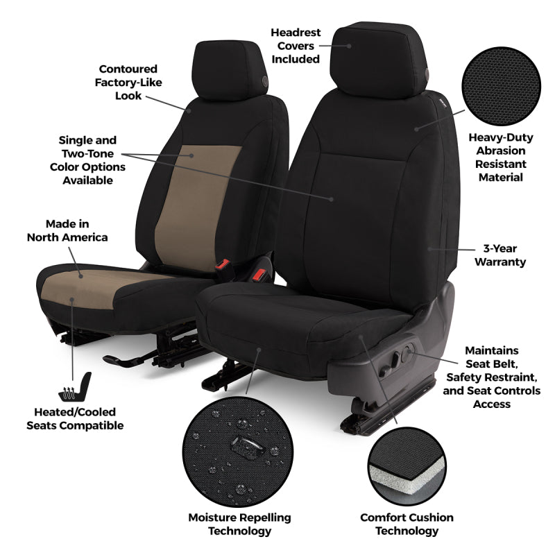 Covercraft 20-24 VW Atlas Endura PrecisionFit Custom Second Row Seat Covers - Charcoal/Silver