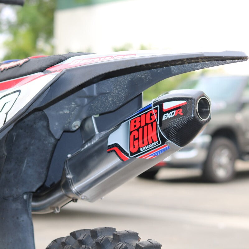 Big Gun 21-23 Honda CRF 450R EVO R MX full exhaust system, showcasing the durable black and silver powersports exhaust.