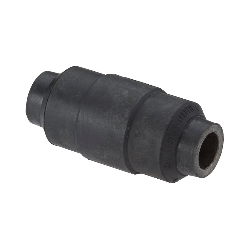 Moog 2004 Ford F-150 Heritage rear leaf spring bushing installed on leaf spring for vehicle suspension.