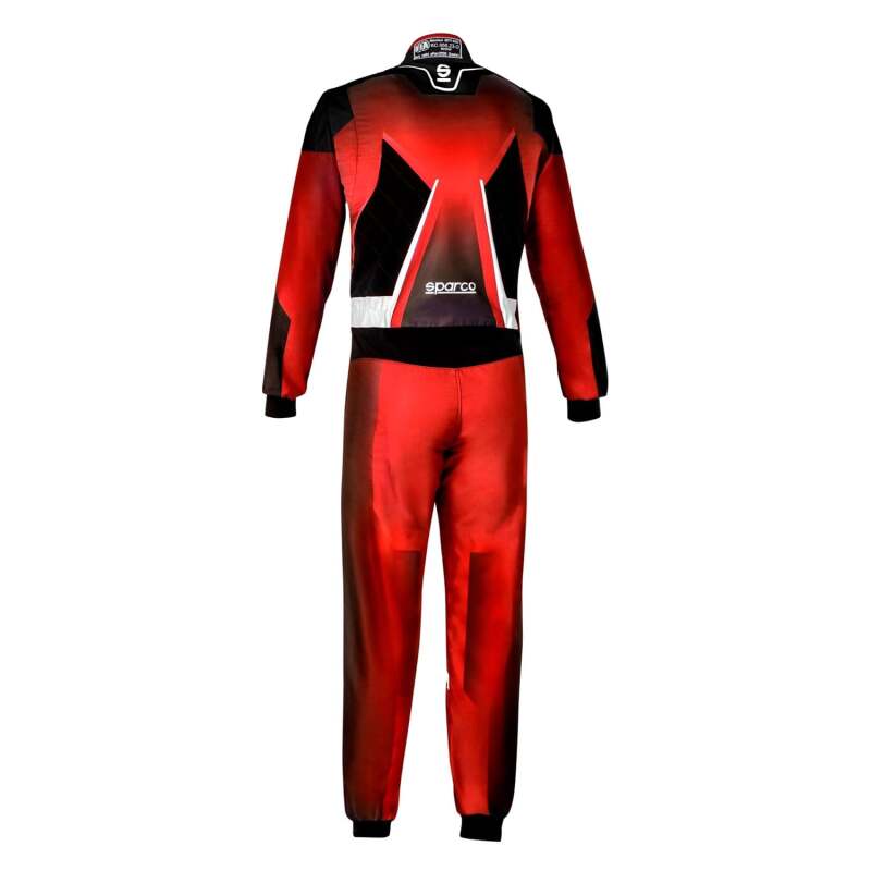 Sparco K46 Prime racing suit in black and red with racing suit design, featuring the Sparco logo and tailored fit.