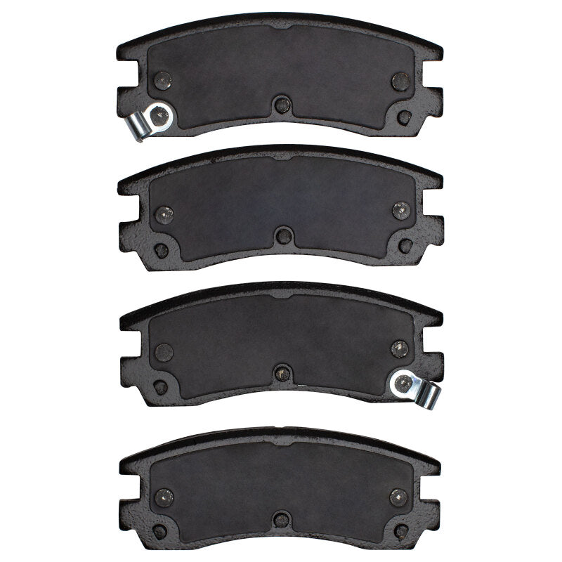 R1 Concepts ceramic rear brake pads for Buick Regal R1 91-05, OE style, showing the brake pad with metal backing and friction material