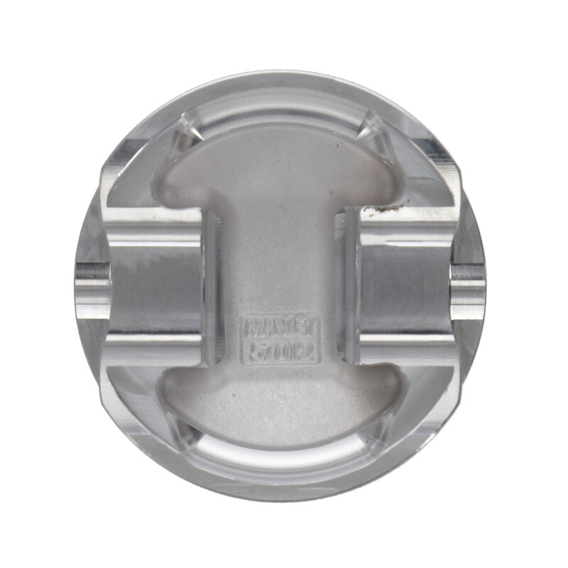Manley Performance BMW N55/S55 37cc Platinum Series forged dish piston, single, with detailed machining and precision design.