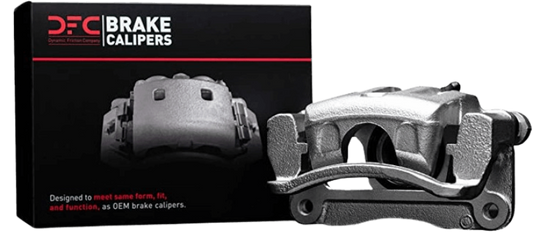 Audi S4 rear brake caliper by DFC, silver zinc-coated premium OE caliper for enhanced braking performance.