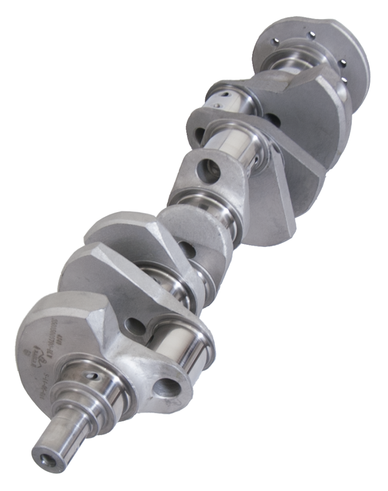 Eagle forged 4340 steel Chevrolet 305/350 crankshaft with 3.500-inch stroke, lightweight design, automotive engine part.