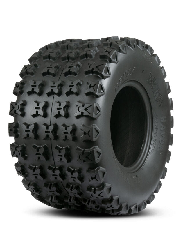 Kenda K3211 Havok rear UTV off-road tire, 20x11.00-9, 6PR, tubeless, rugged tread for off-road performance.