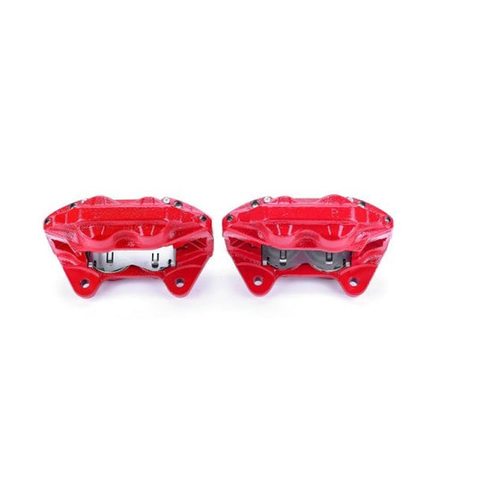 Pair of PowerStop front red brake calipers for Lexus LX470 2003-2007, performance brake calipers without brackets