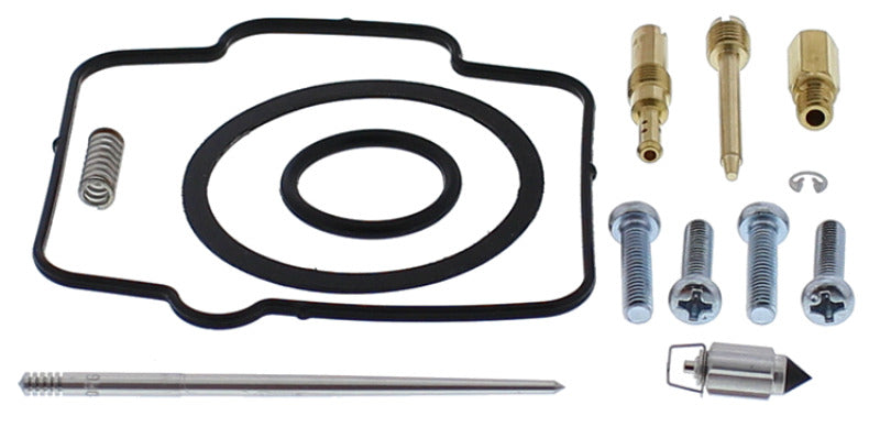 All Balls Racing 1992 Kawasaki KX125 carburetor rebuild kit with gaskets and parts for motorcycle maintenance.