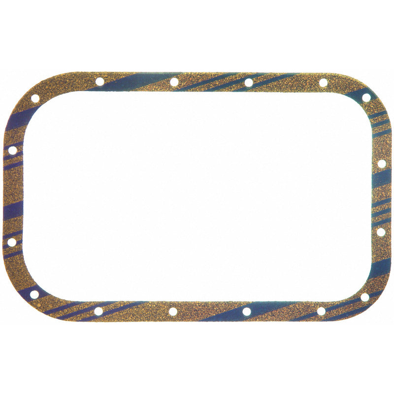 Fel-Pro Geo Metro OS 30540 C engine oil pan gasket set with blue stripe cork-rubber material, designed for durability and sealing.
