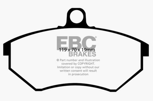 EBC Ultimax2 front brake pads for 1989-1993 Volkswagen Corrado 1.8 supercharged, OE style brake pads for optimal stopping power.