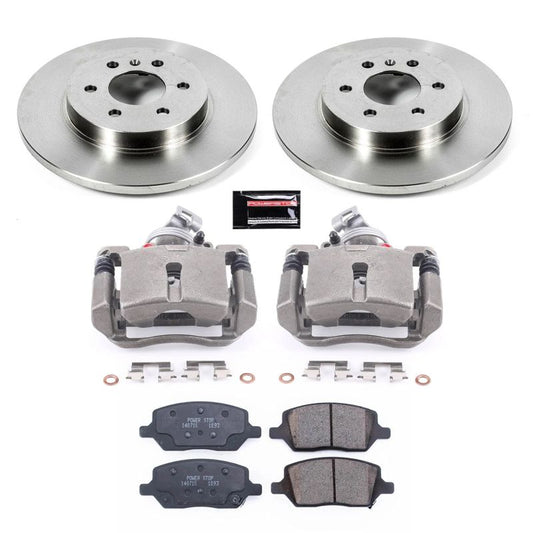 PowerStop OE rear brake kit with calipers for Buick Terraza 2006-2007, including brake rotors and components.