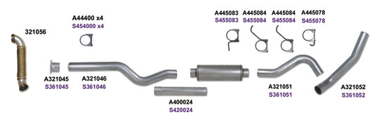 Diamond Eye Performance 4-inch catback exhaust with TDP SS for 2004-2005 Chevy/GMC Duramax 6.6L diesel engine, shown in image.