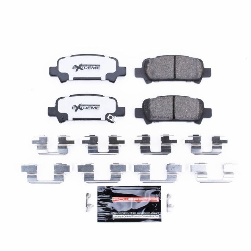 PowerStop Z26 Extreme Street rear brake pads for Subaru Baja 2003-2006 with hardware, performance brake replacement.