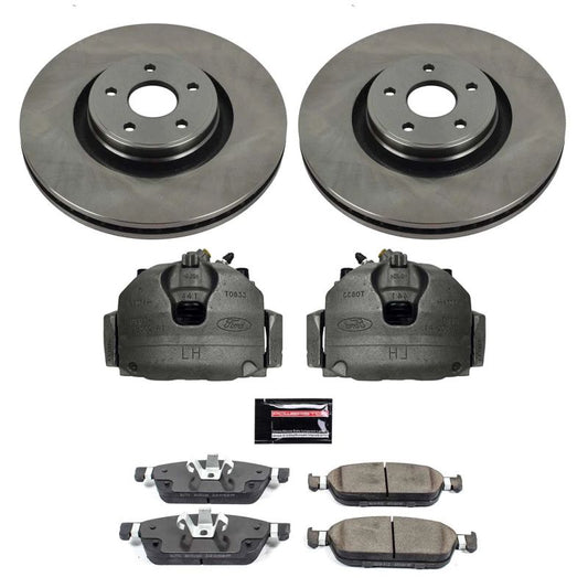 PowerStop OE brake calipers for 2015-2019 Lincoln MKC front Autospecialty kit with calipers in black with mounting hardware