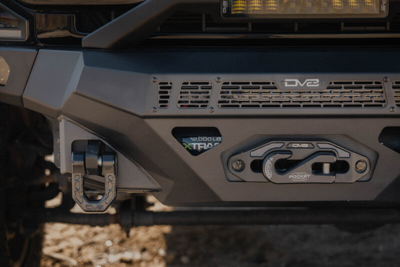 Steel front bumper for Ford Super Duty F-250/F-350 from DV8 Offroad Spec Series, rugged and durable for off-road use