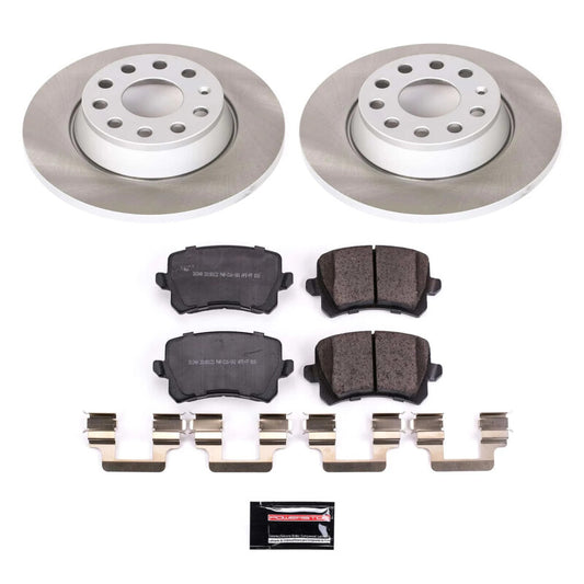 PowerStop rear semi-coated brake rotor kit for 2017-2018 Volkswagen Tiguan Limited, performance blank brake kit.
