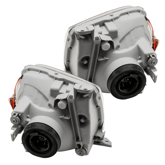 Oracle Lighting Toyota Tundra halo headlights with preassembled design, featuring clear lenses and LED halo rings for regular cab models.