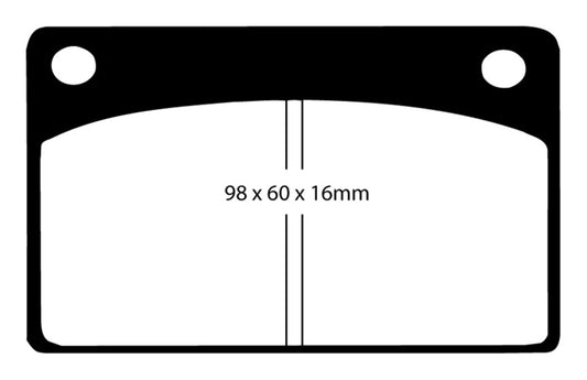 EBC Redstuff front brake pads for Volvo 140 1.8, performance brake pads with red friction material, shown in the image.