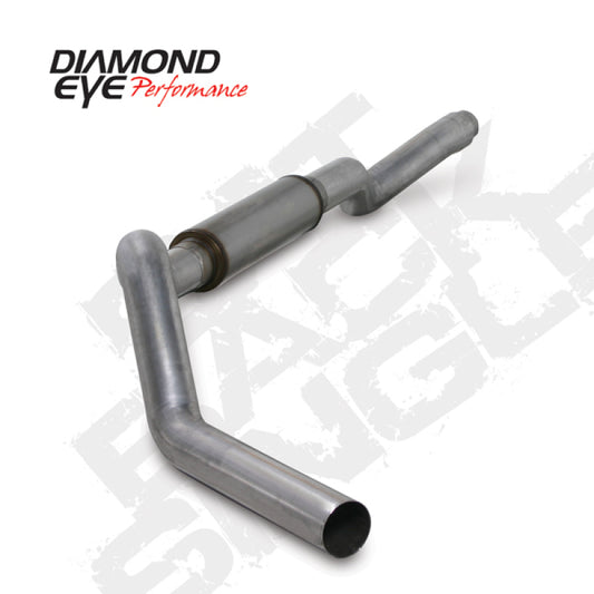 Diamond Eye Performance 5-inch catback exhaust system for 2006-2007.5 Chevy 2500/3500 with 6.6L engine, shown installed.