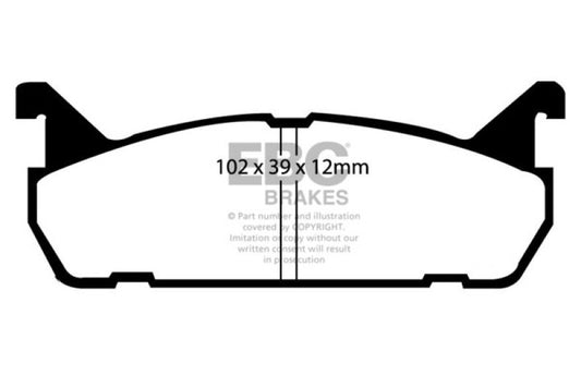 EBC Greenstuff rear brake pads installed on a 1991-1996 Ford Escort 1.8 for enhanced performance and braking power
