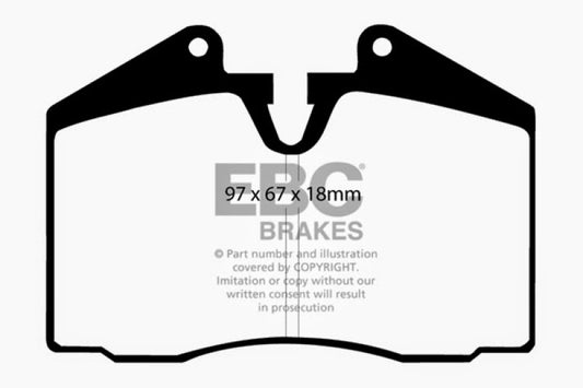 EBC Greenstuff rear brake pads for Porsche 928 5.0, high-performance brake pads with green friction material for enhanced braking.
