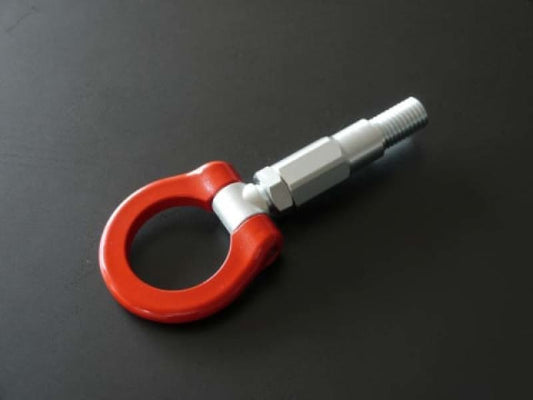 Cusco front tow hook swivel joint for Nissan GT-R, Fairlady Z, and 370 Z, showing the durable metal construction and mounting points.