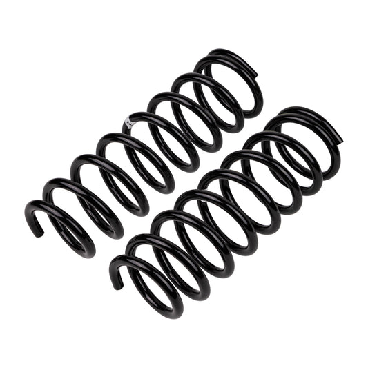 Old Man Emu front coilover coil spring for ARB/OEM LC RJ70 HD vehicle, showing the black coil spring with metal coils.