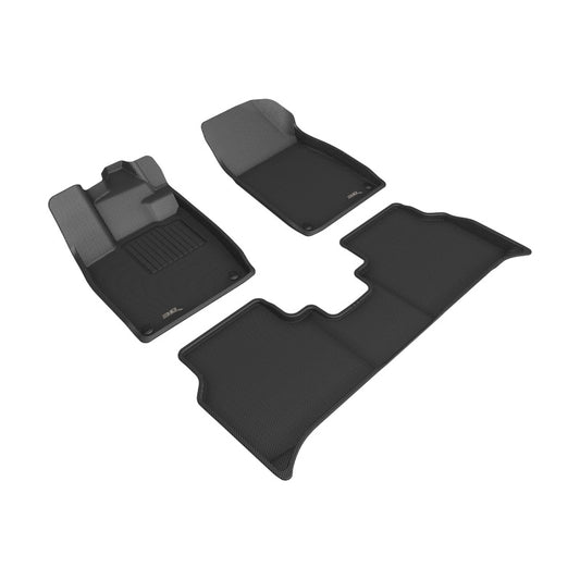 3D MAXpider black rubber floor mats for Volkswagen ID.4 1st and 2nd row, durable all-weather vehicle interior protection