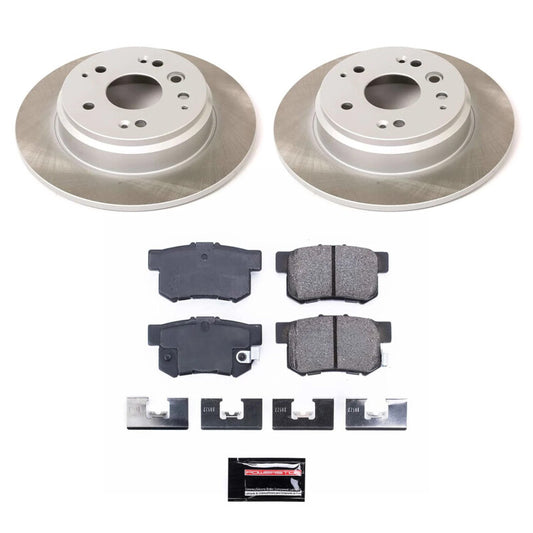 PowerStop rear semi-coated rotor kit for Honda Element 2003-2011, performance brake rotors with a clean, semi-coated finish.