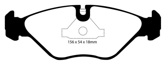 EBC Redstuff front brake pads for Saab 9000 2.0, high-performance brake pads with red friction material for improved braking.